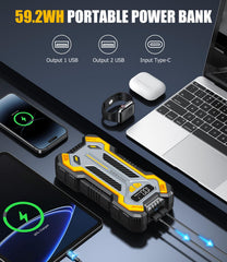 VACASSO LED flashlight mode demonstrates bright, hands-free illumination.