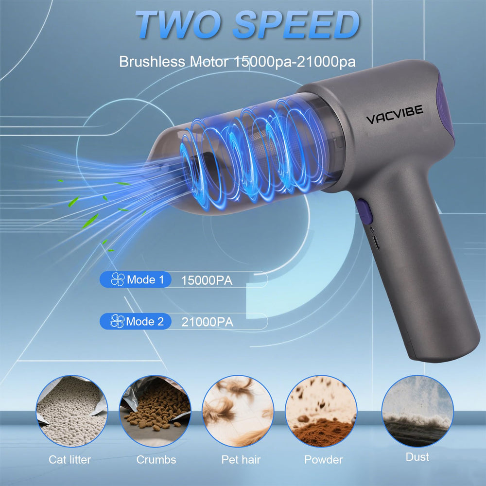 Vacvibe 120W brushless motor delivers strong performance with quiet operation