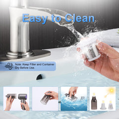 Vacvibe dual-filter system with HEPA and metal filters keeps dirt contained and extends life