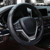 Valleycomfy microfiber leather steering wheel cover for 15-inch wheels with premium grip