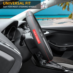 Valleycomfy 15-inch universal fit microfiber leather cover on steering wheel