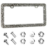 Valor Gel Metal license frame chrome close-up showing durable chrome finish