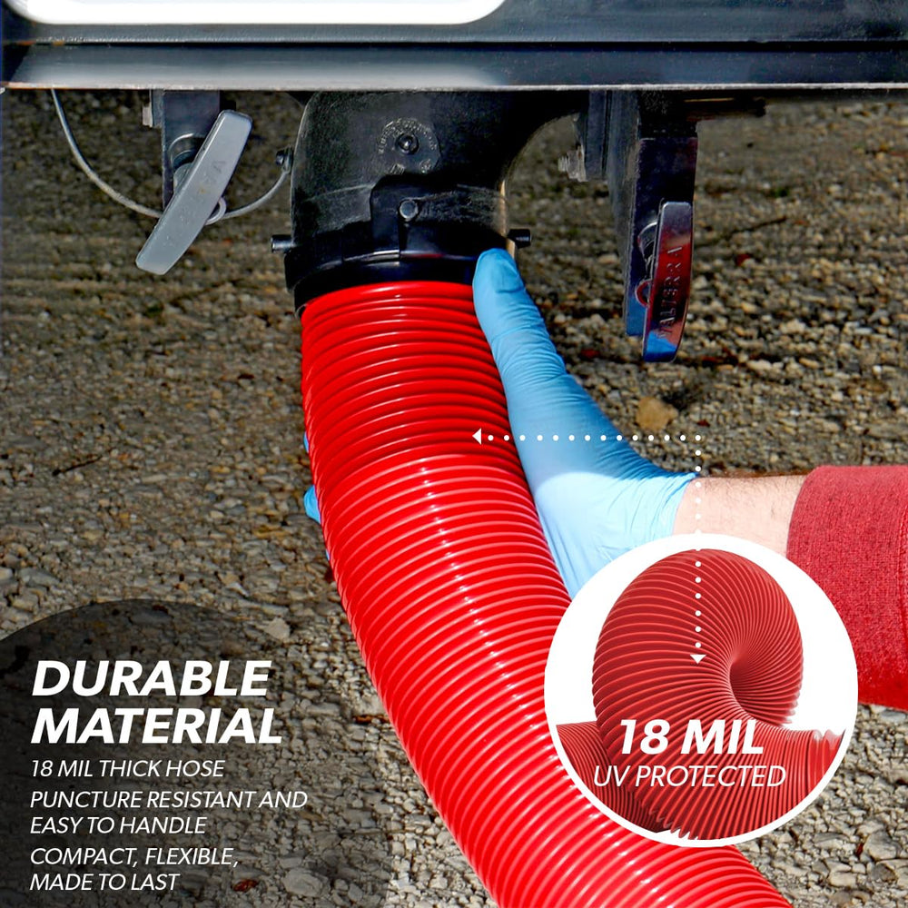 Valterra EZ Coupler 10ft hose with rotating fittings prevents kinks during setup