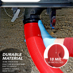 Valterra EZ Coupler 10ft hose with rotating fittings prevents kinks during setup