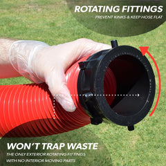 Valterra EZ Coupler 10ft hose uses UV-protected vinyl for outdoor durability