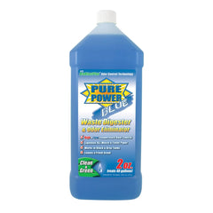 Valterra Pure Power Blue bottle demonstrates odor control and fresh scent for RV tanks