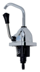 Rocket hand pump handle in motion delivering water to sink.