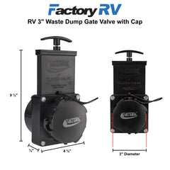 Valterra RV gate valve with plastic handle enables quick operation.