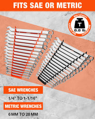 ValueMax two-pack organizer separates SAE and metric wrenches by color for quick access.
