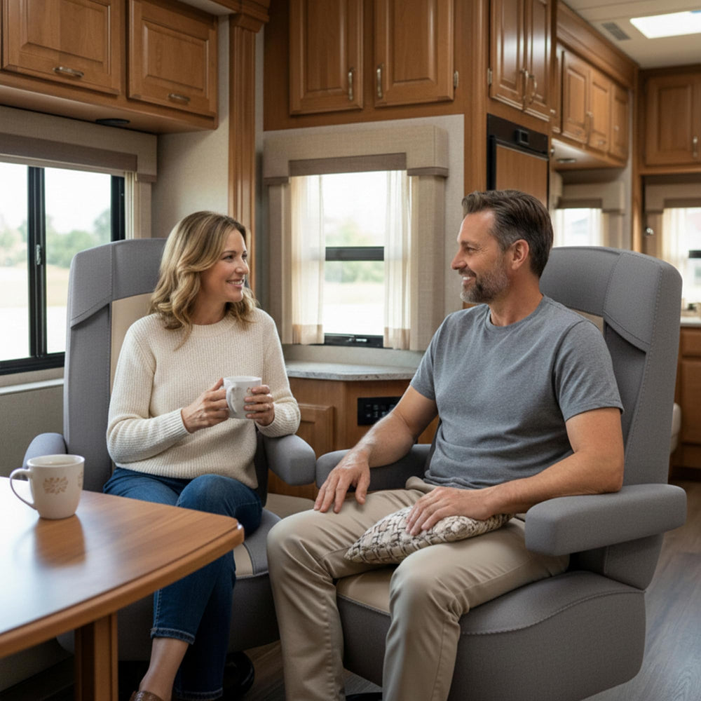VALUN cleanable material makes RV chairs easy to wipe clean