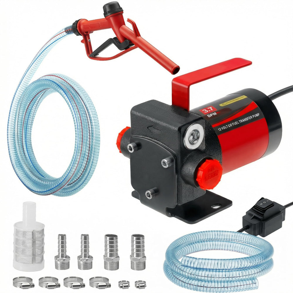VALYHOOD 12V fuel pump kit, complete package shown for versatile fueling at home.