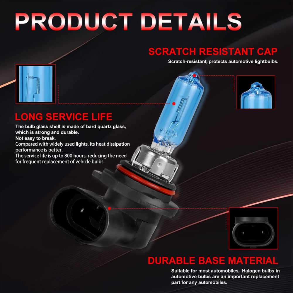 VAMOTA 9012 bulbs deliver crisp 5000K white light for clear night visibility