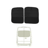 VanEssential stealth blackout window cover on rear doors improves light control