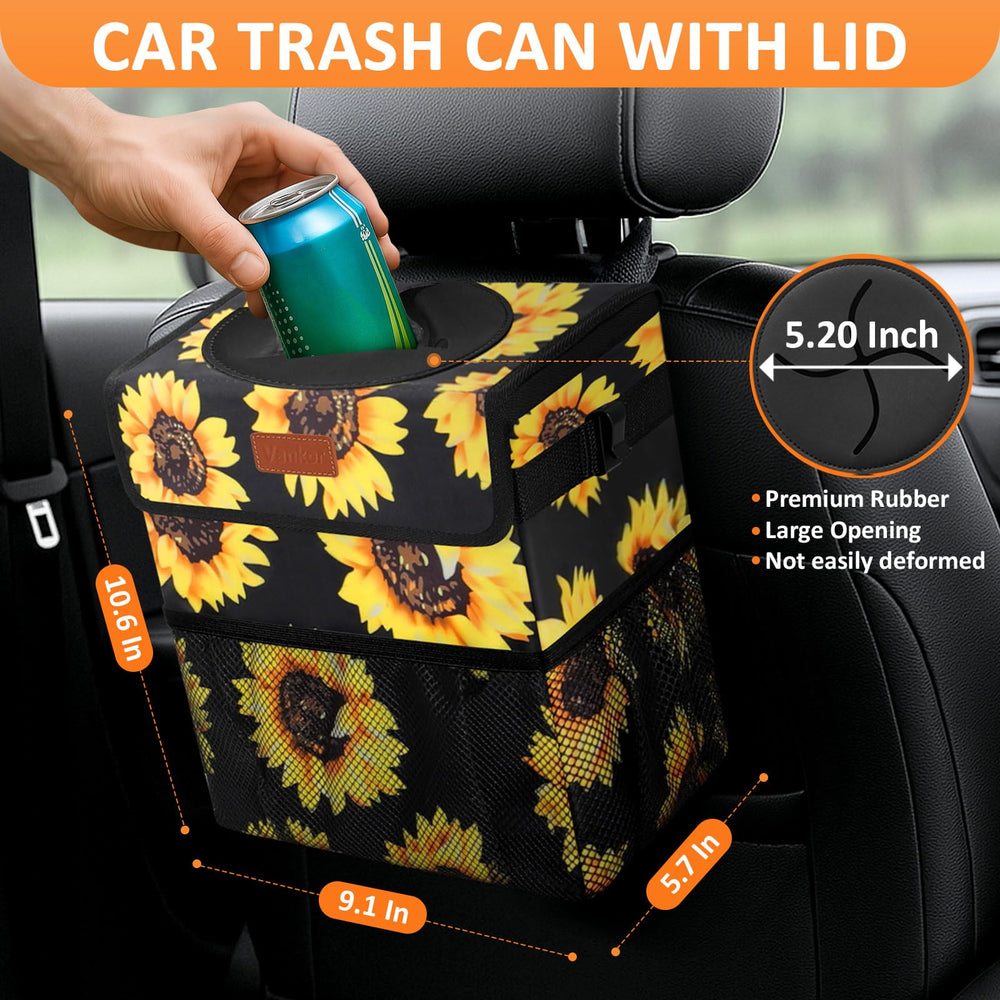 Vankor waterproof leakproof car trash can design protects interior from spills.
