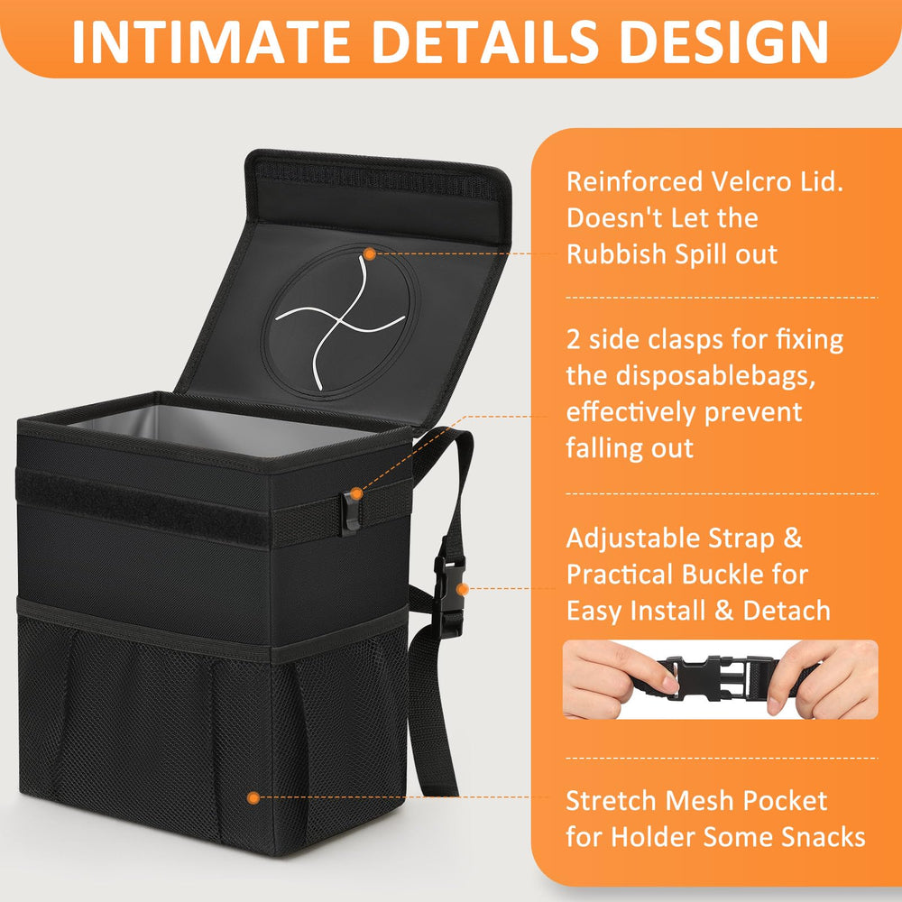 Vankor with outer pockets stores tissues and wipes within reach