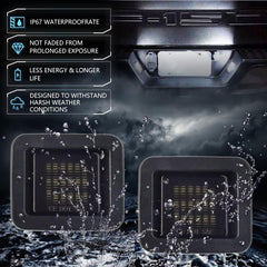 VANKUB license light housing and PC lens emphasize waterproof, heat-resistant design.