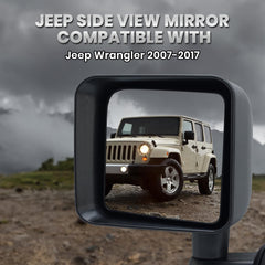VANLOGY Jeep Wrangler JK mirror replacement, installation-ready for quick fit