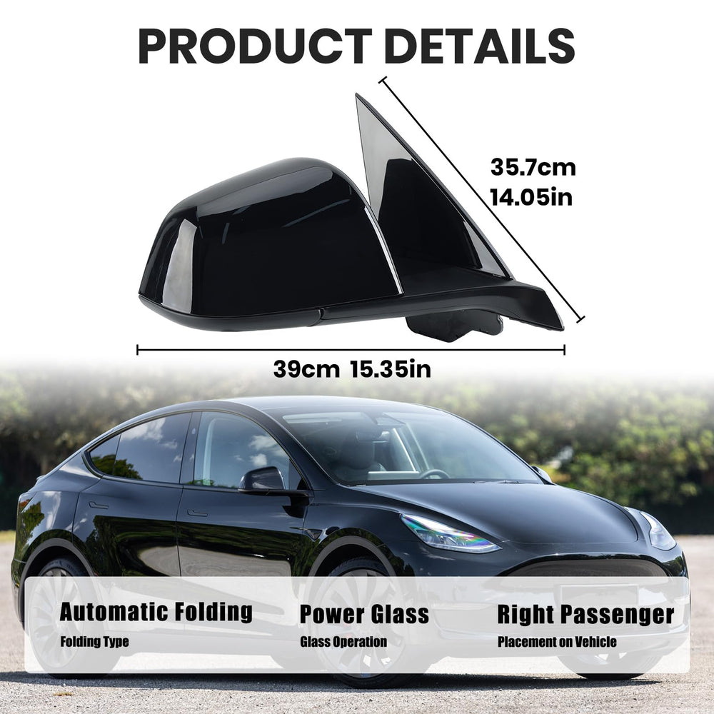 VANLOGY power-folding mirror for Tesla Model Y saves space in tight garages.