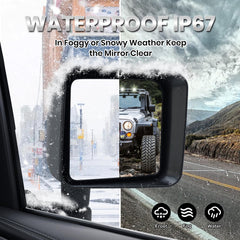Vanology mirror without blind spot glass preserves clean Jeep Wrangler JK styling