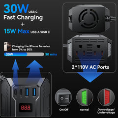 Vansoet inverter cooling fan detail demonstrates quiet, automatic heat management.