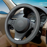 VARGTR microfiber leather steering wheel cover with classic embossing for refined grip