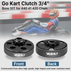 VASHLY Go Kart Clutch 10T compatibility with engines suitable for minibikes and go karts