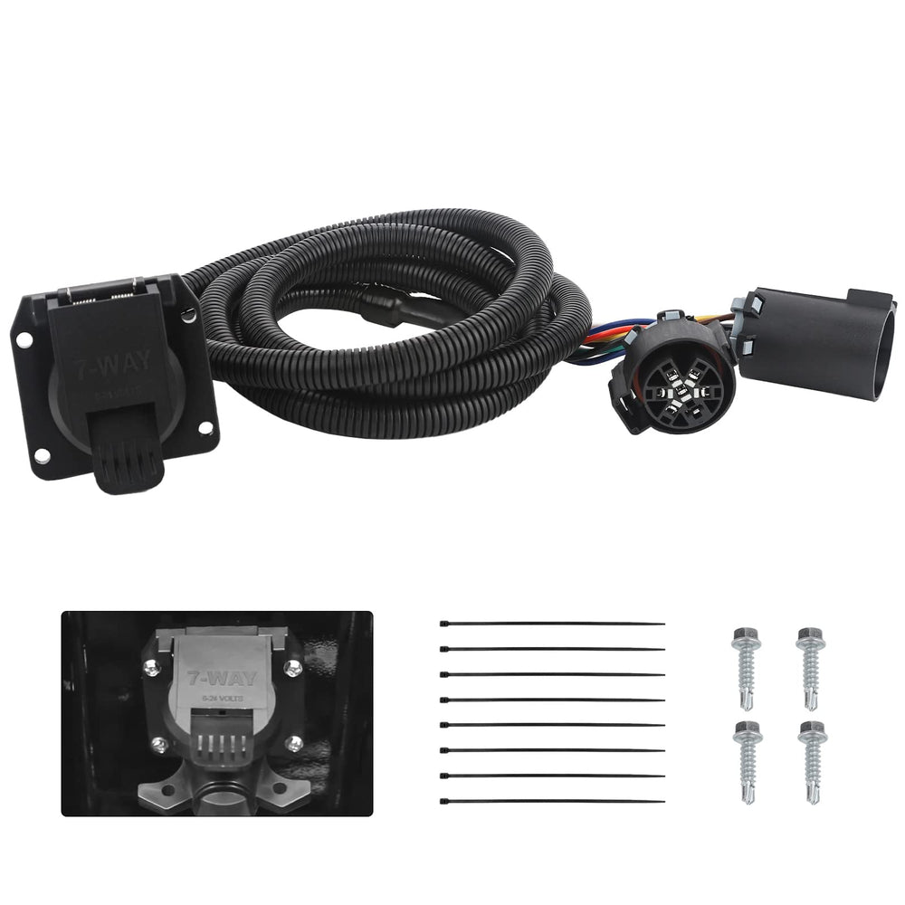 VASTAUTO 56070 extension connector shows a 7-foot harness for reliable trailer lighting.