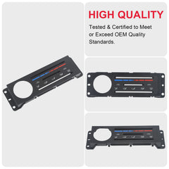 VASTAUTO heater control panel detail close-up shows durable material and precise finish.