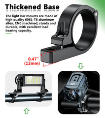 10 mm base hole compatibility for a wide range of light bars and flags.