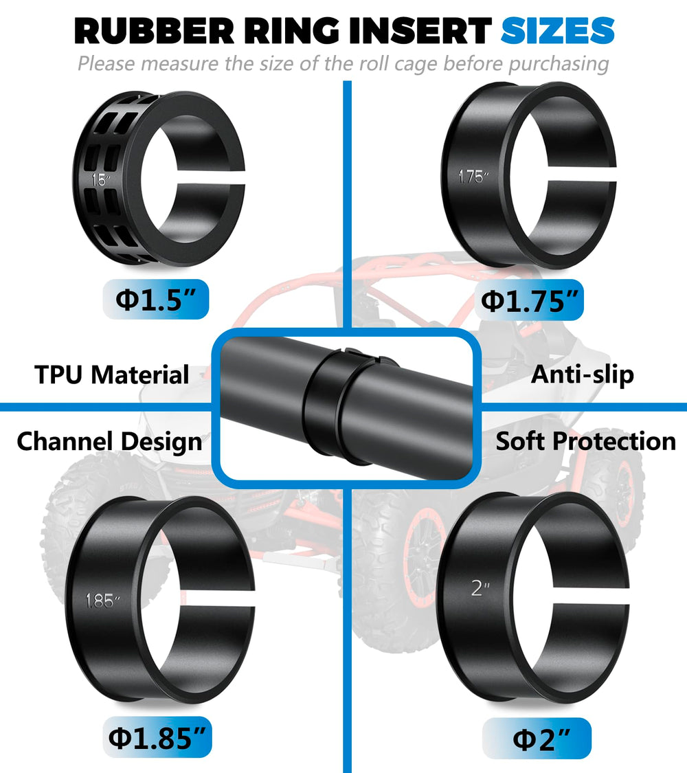 VAZESWIN anti-slip rubber inserts ensure a snug fit on various roll bars
