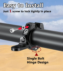 VAZESWIN 6061-T6 aluminum UTV mount on roll bar for durability.