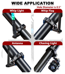 Compatible with whip lights, antennas, and multiple light bars.