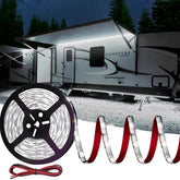 Vbakor 25ft RV underglow strip illuminates the exterior for safer nighttime visibility
