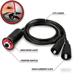 VCC heavy gauge wire and 5ft length for reliable connections.