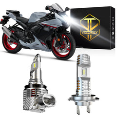 VCSZKXLY headlight bulbs front view with brighter low and high beams for Suzuki GSXR.