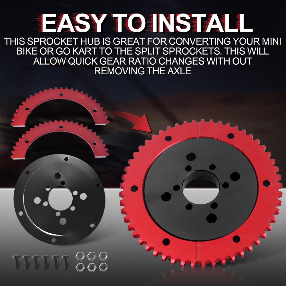 VCUJSUC six screws for sprocket mounting.