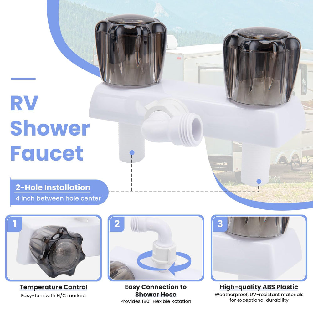 VECKYJL exterior shower head delivers adjustable flow for efficient water use
