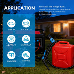 Vedocn adjustable intake pipe adapts to different fuel cans.