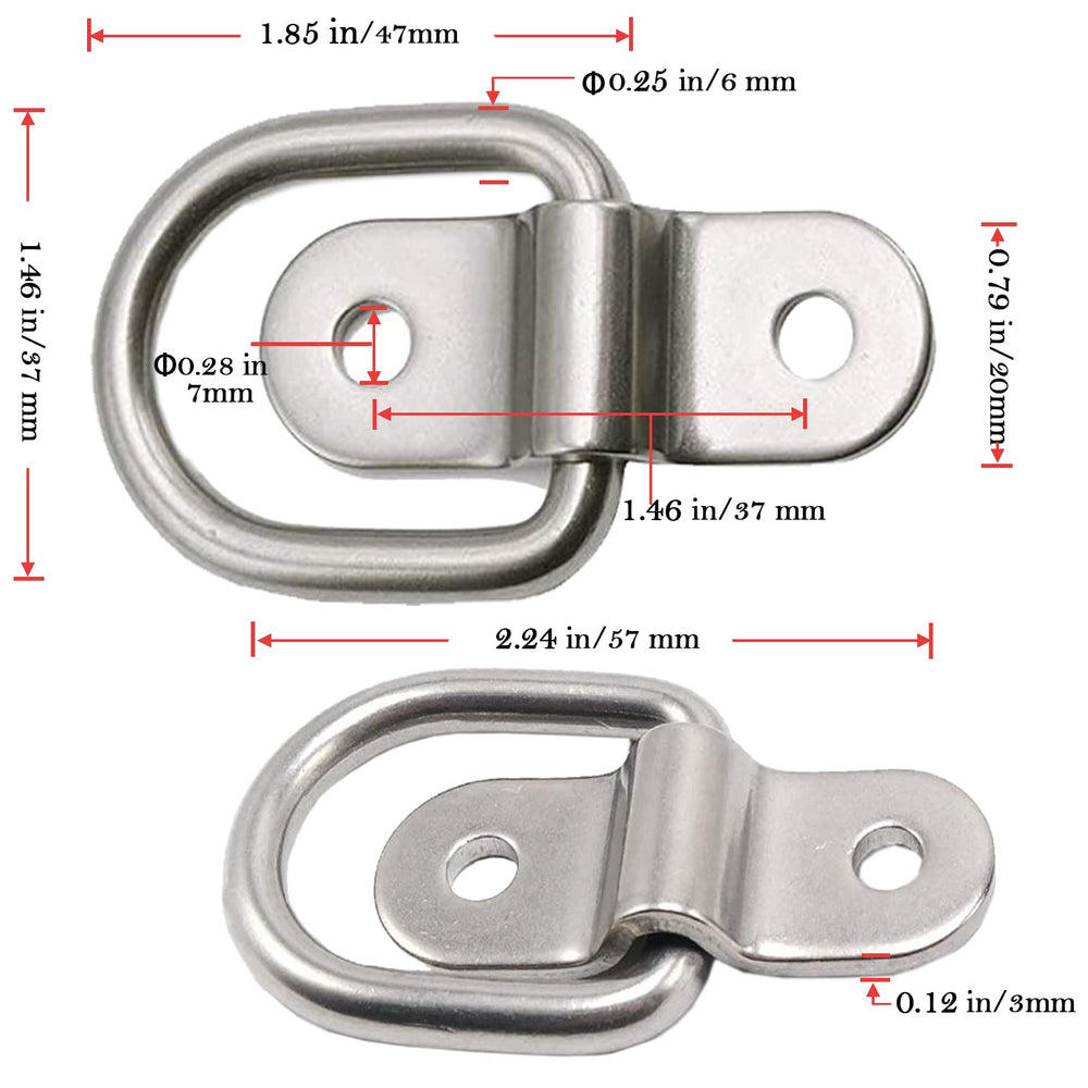 VEEBELL D ring brackets with screws included for quick mounting