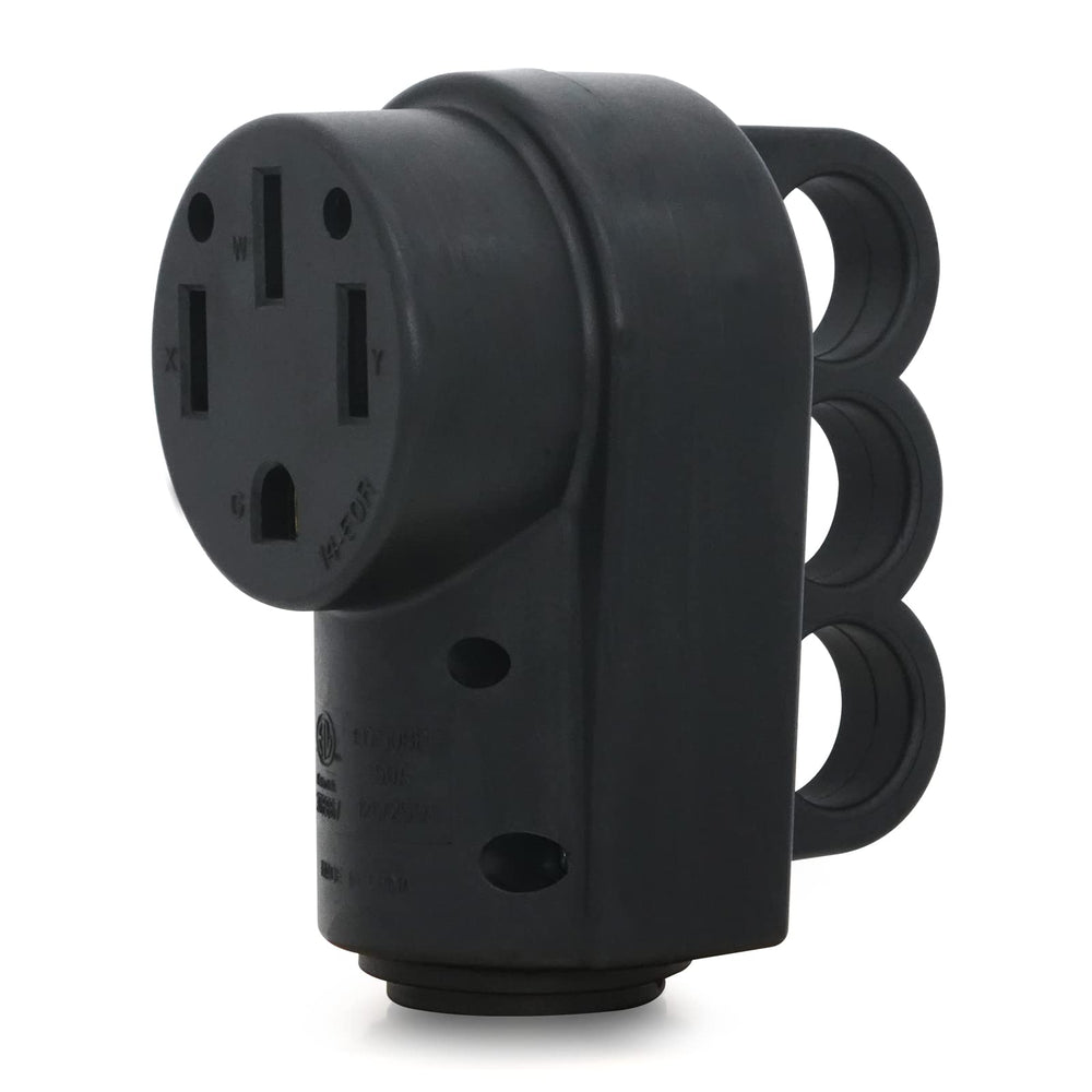 Veepeak 50 Amp RV receptacle front view for a durable power connection.