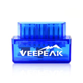 Veepeak Mini OBD2 scanner connected to Android device for diagnostics.
