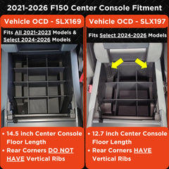 Vehicle OCD SLX197 interlocking dividers offer organized space and quiet fit.