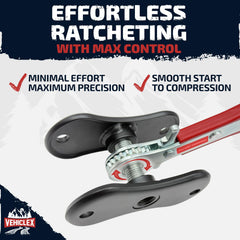 Vehiclex brake caliper compression tool ergonomic slip-free handle ensures secure grip.
