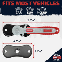 Vehiclex brake caliper compression tool first-turn gear provides effortless start and precise setup.