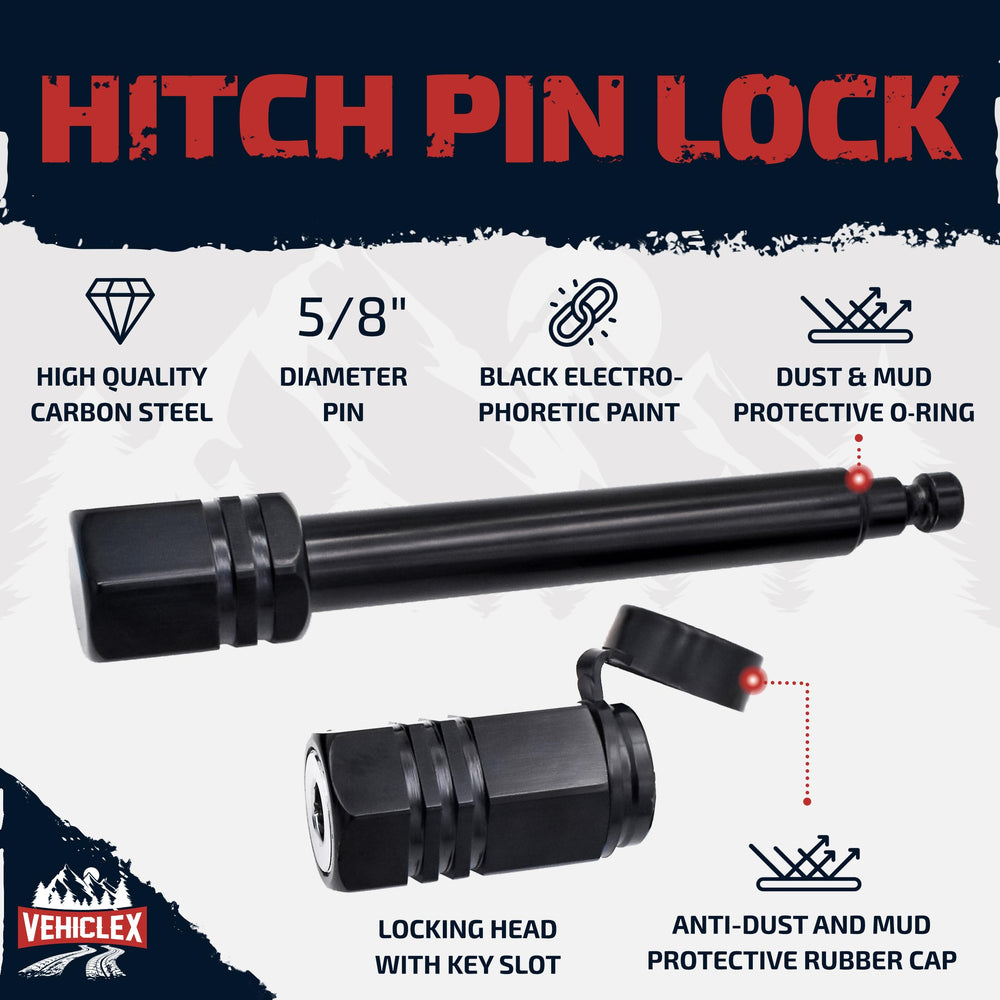 Vehiclex hitch pin lock tubular key system demonstrates high-security design.