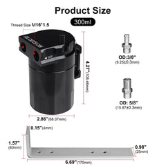 VehiMata 300ml top view reveals compact baffled chamber design