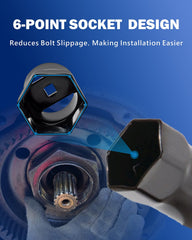 VEHIRETL 2-1-2-inch rounded hex locknut socket offers a snug grip during installation