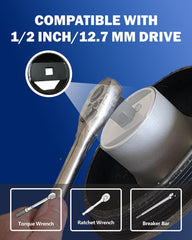 VEHIRETL 2-3-4-inch rounded hex locknut socket eases heavy wheel bearing tasks