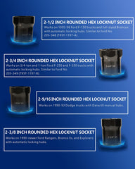 VEHIRETL 2-3-8-inch rounded hex locknut socket designed for automatic hub maintenance