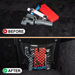VEHIRIE cargo net in SUV trunk enhances cargo stability